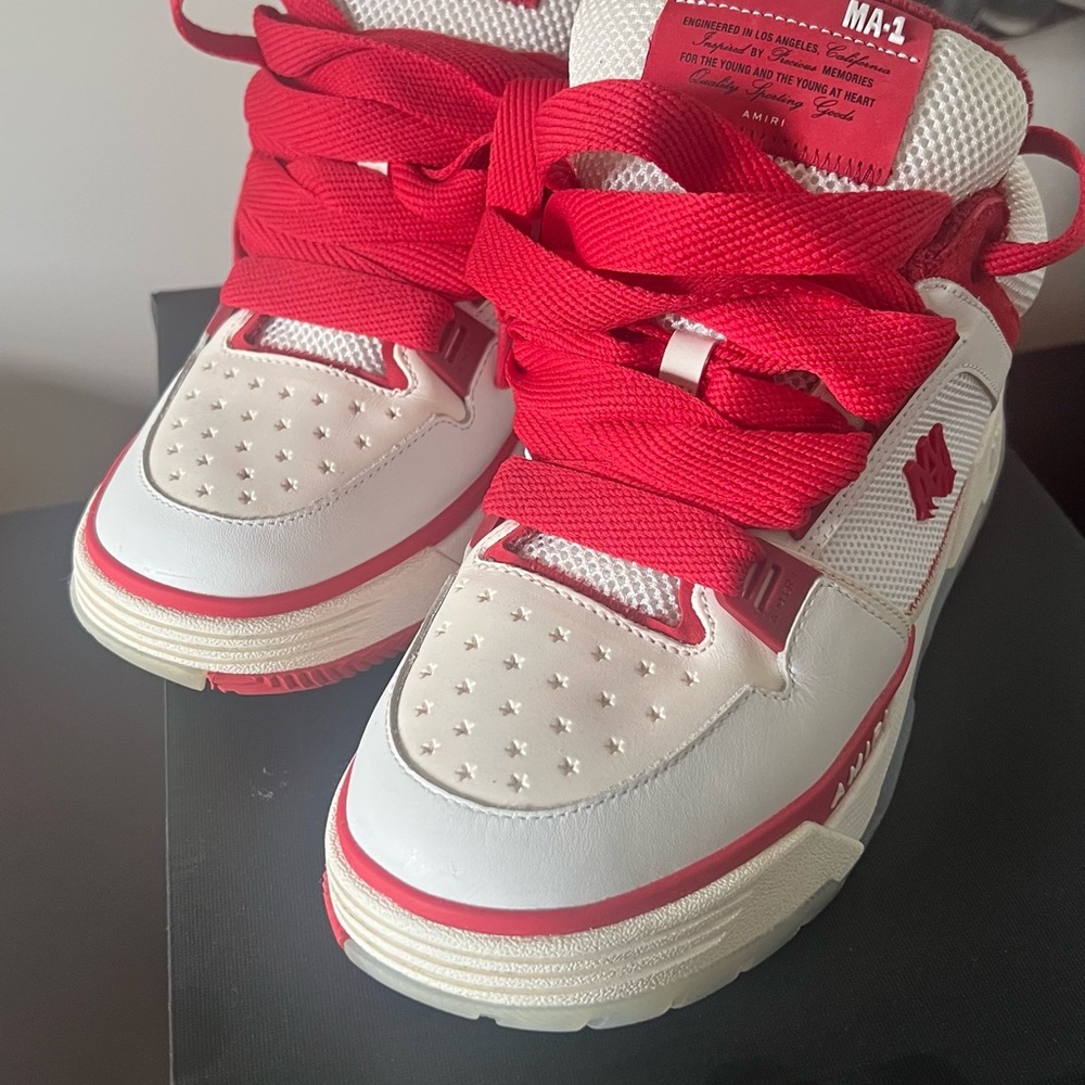 SOLD - AMIRI Red and White MA-1 Sneakers